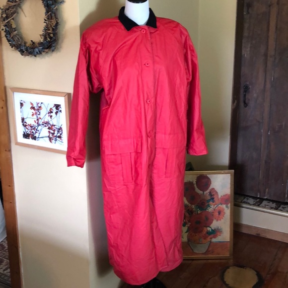 Vintage TALBOTS size Large Waterproof RAINCOAT Flannel Lined Classic Preppy - Picture 3 of 16